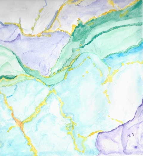 Abstract watercolor painting in pastel colors