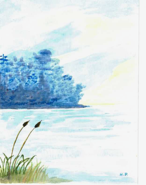 Watercolor composition in warm tones
