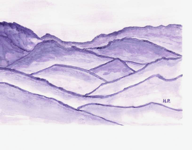 Watercolor painting with natural forms and color