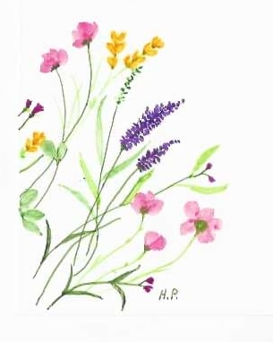 Watercolor wildflower bouquet sketch