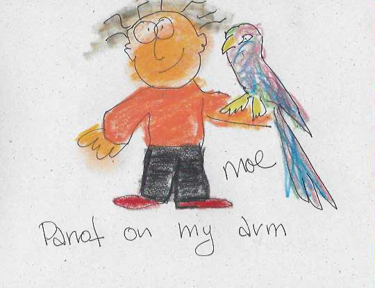 Poem and drawing by Moe — from the Larry Littlebird collection
